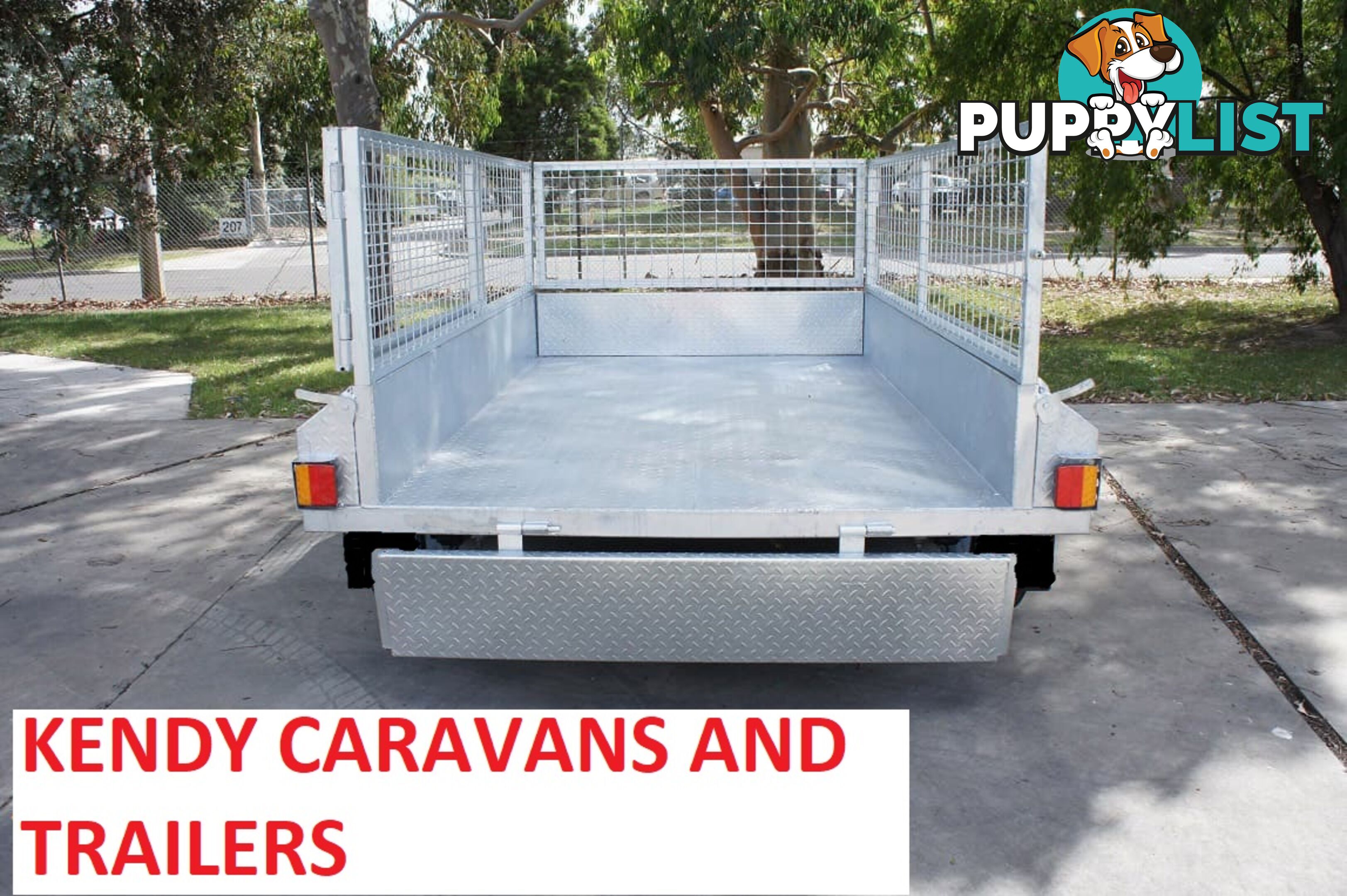 9 x 5 tandem axle (braked) hot dipped galvanised H/duty box trailer with 600 mm cage