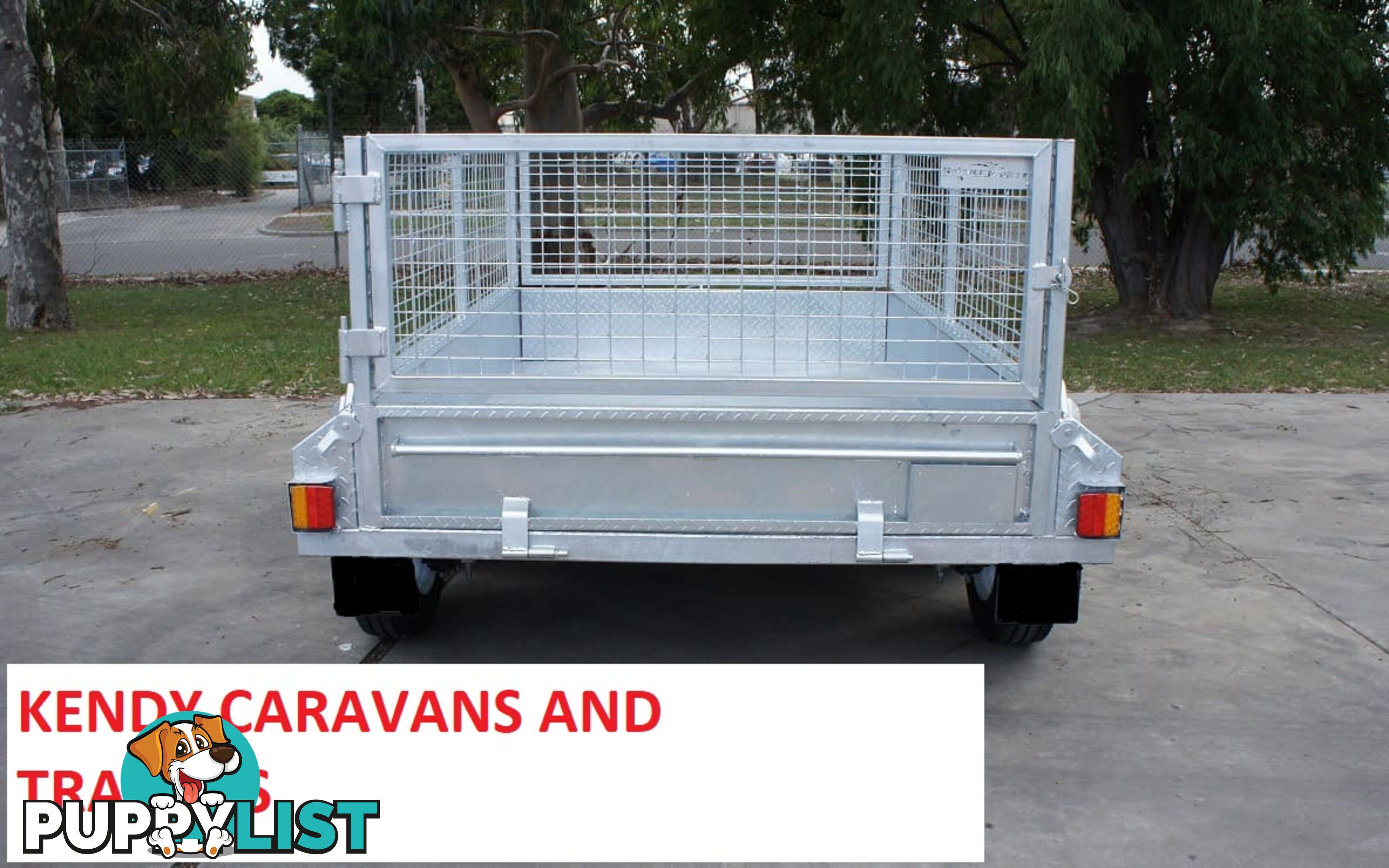 9 x 5 tandem axle (braked) hot dipped galvanised H/duty box trailer with 600 mm cage