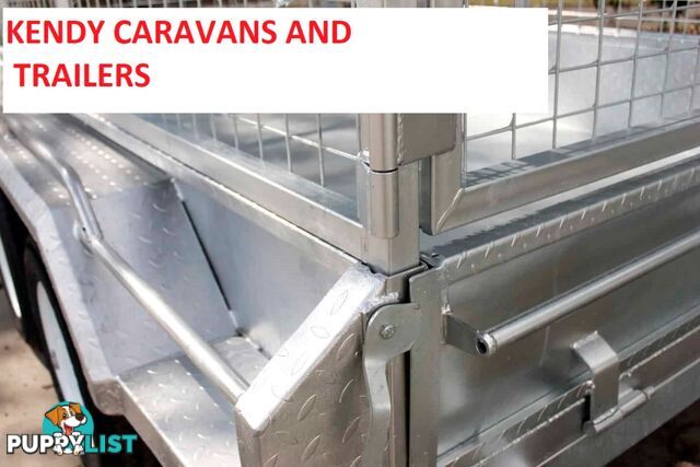 9 x 5 tandem axle (braked) hot dipped galvanised H/duty box trailer with 600 mm cage