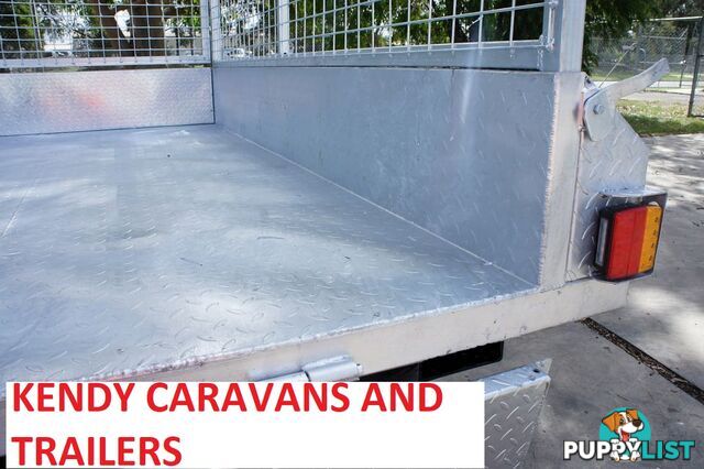 9 x 5 tandem axle (braked) hot dipped galvanised H/duty box trailer with 600 mm cage