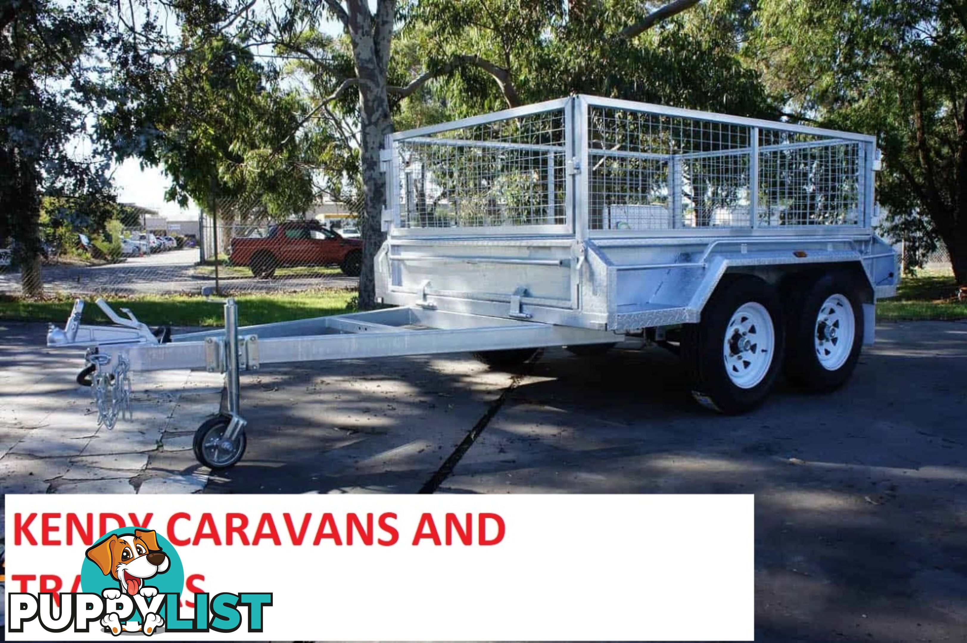 10 x 5 tandem axle (braked 3200kg) hot dipped galvanised H/duty box trailer with 600 mm cage