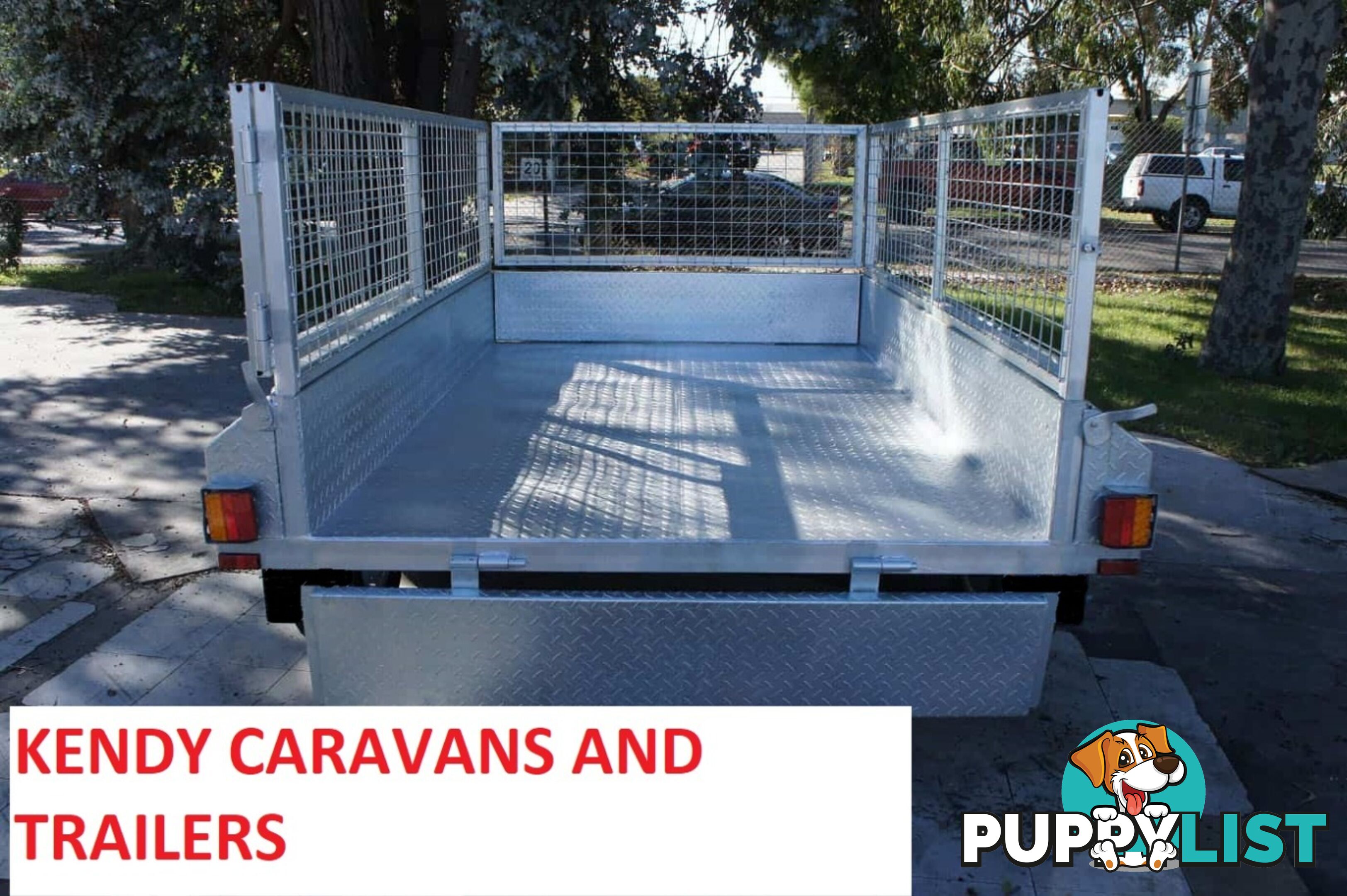 10 x 5 tandem axle (braked 3200kg) hot dipped galvanised H/duty box trailer with 600 mm cage