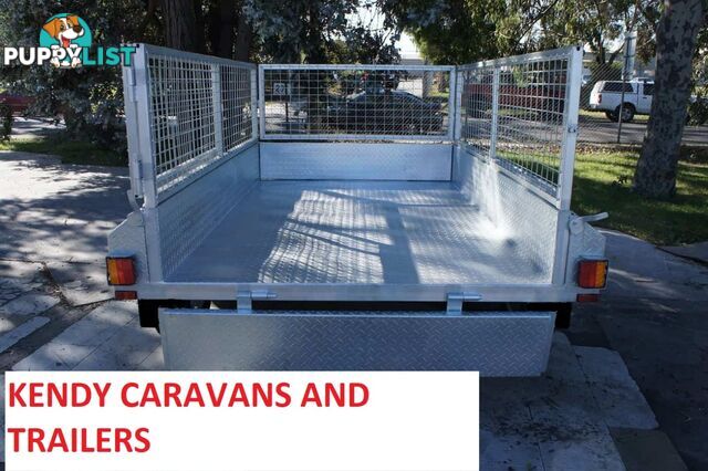 10 x 5 tandem axle (braked 3200kg) hot dipped galvanised H/duty box trailer with 600 mm cage