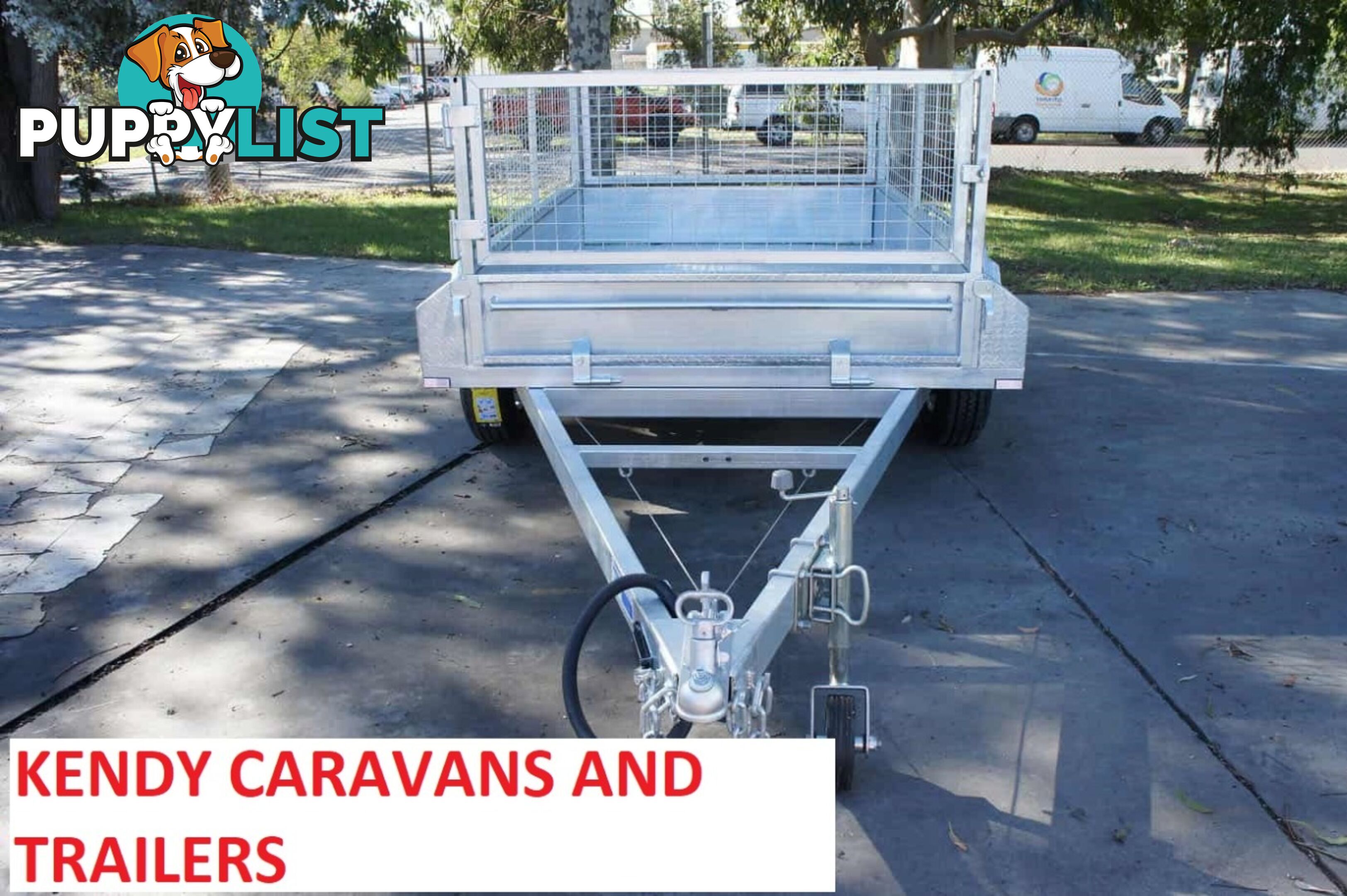 10 x 5 tandem axle (braked 3200kg) hot dipped galvanised H/duty box trailer with 600 mm cage