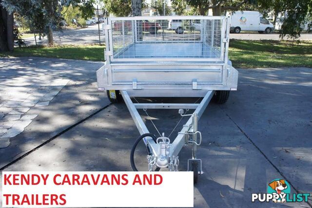 10 x 5 tandem axle (braked 3200kg) hot dipped galvanised H/duty box trailer with 600 mm cage