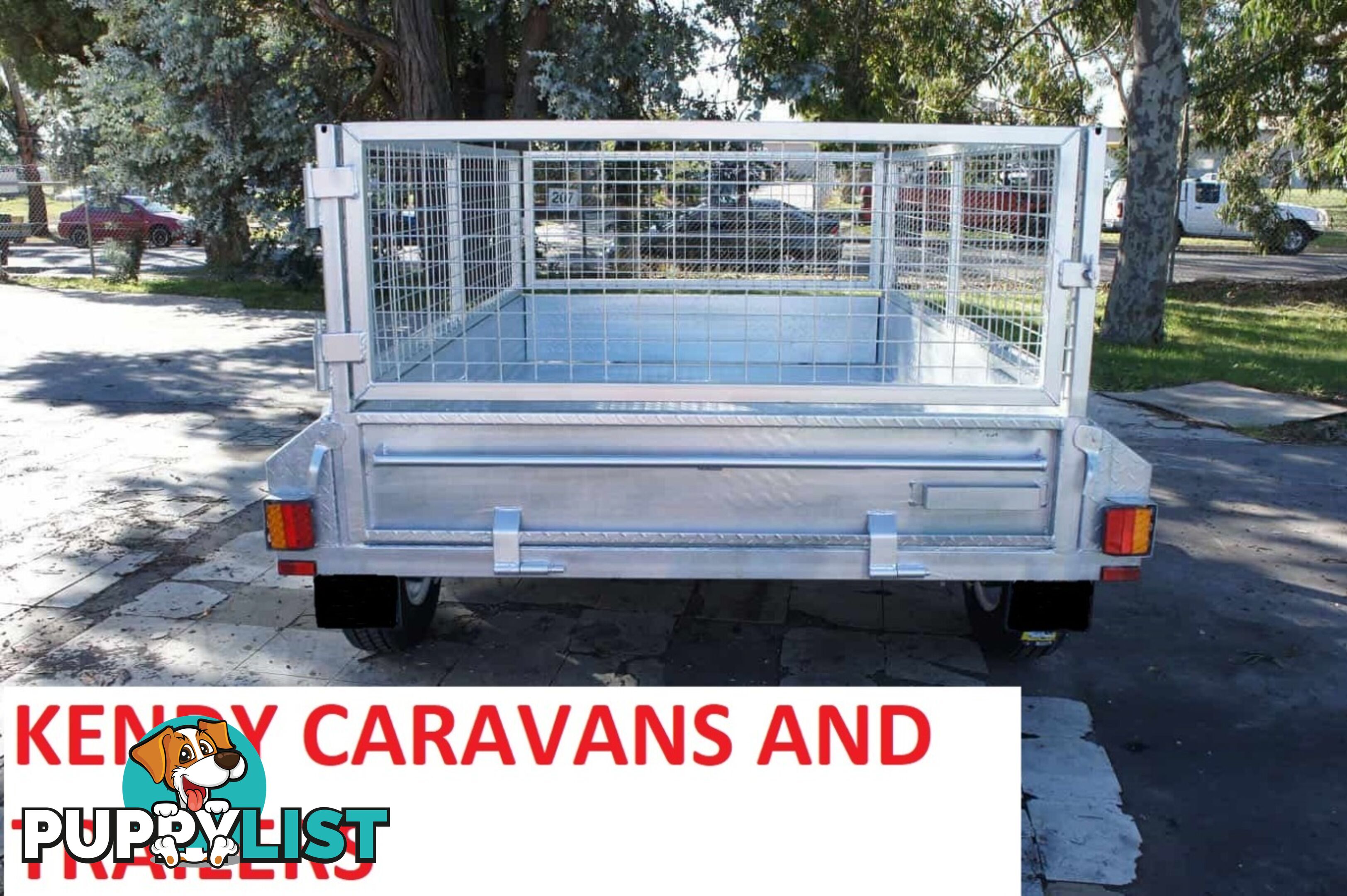 10 x 5 tandem axle (braked 3200kg) hot dipped galvanised H/duty box trailer with 600 mm cage