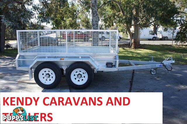 10 x 5 tandem axle (braked 3200kg) hot dipped galvanised H/duty box trailer with 600 mm cage