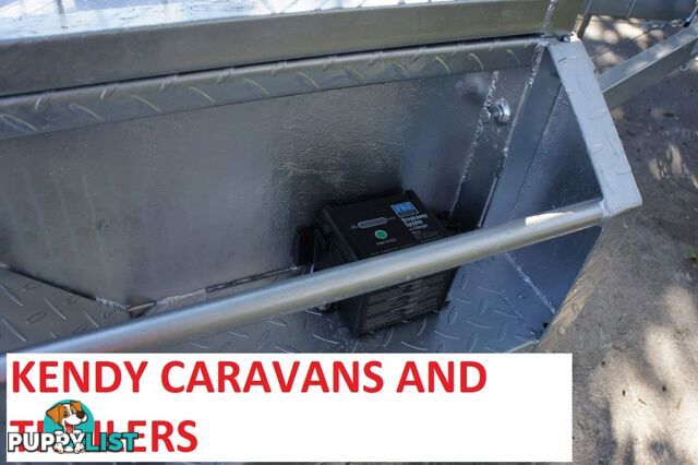 10 x 5 tandem axle (braked 3200kg) hot dipped galvanised H/duty box trailer with 600 mm cage