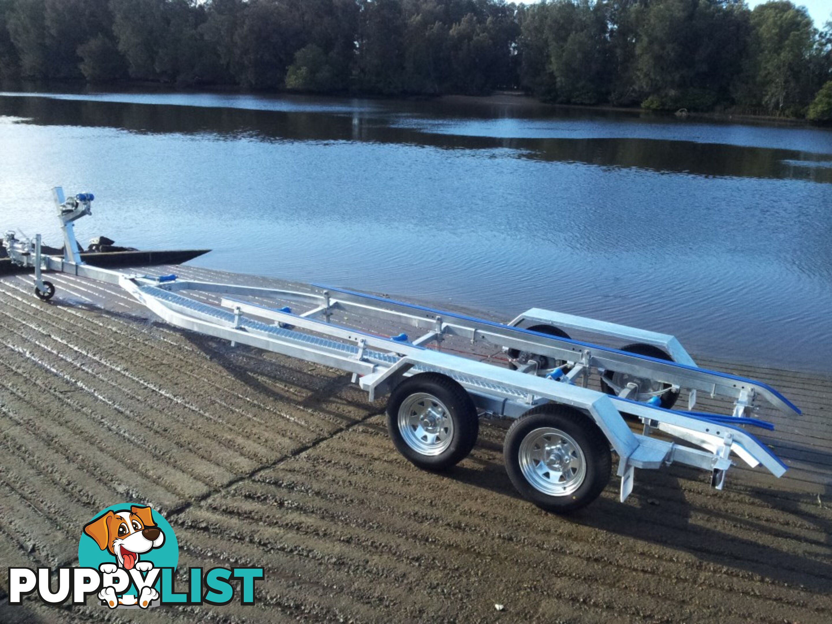 GAL BOAT TRAILER SUITS UP TO A 6.7 mt ALUMINIUM HULL TANDEM AXLE TARE 430 kg ATM 1999 kg BRAKED 