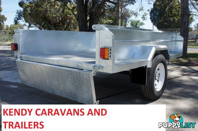 8x5 HEAVY DUTY HOT DIPPED GALVANISED SINGLE AXLE HYDRAULIC TIPPING HIGH 400mm SIDED BOX TRAILER 1600