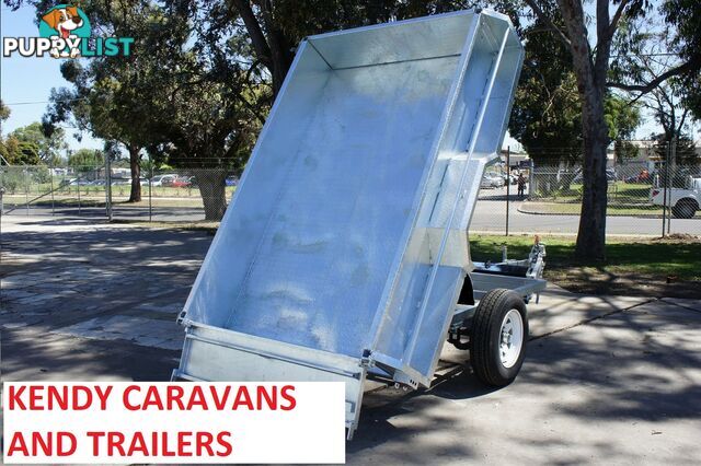 8x5 HEAVY DUTY HOT DIPPED GALVANISED SINGLE AXLE HYDRAULIC TIPPING HIGH 400mm SIDED BOX TRAILER 1600