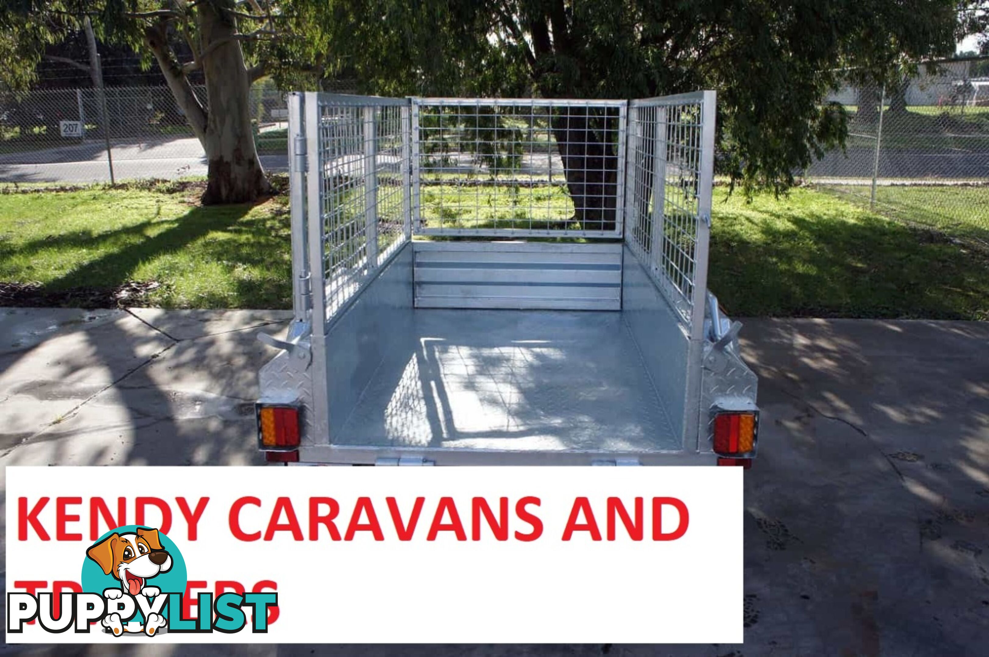 5 x 3 HEAVY DUTY HOT DIPPED GAL BOX TRAILER WITH CAGE SINGLE AXLE ATM 750 kg