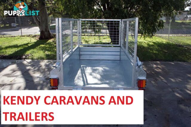 5 x 3 HEAVY DUTY HOT DIPPED GAL BOX TRAILER WITH CAGE SINGLE AXLE ATM 750 kg