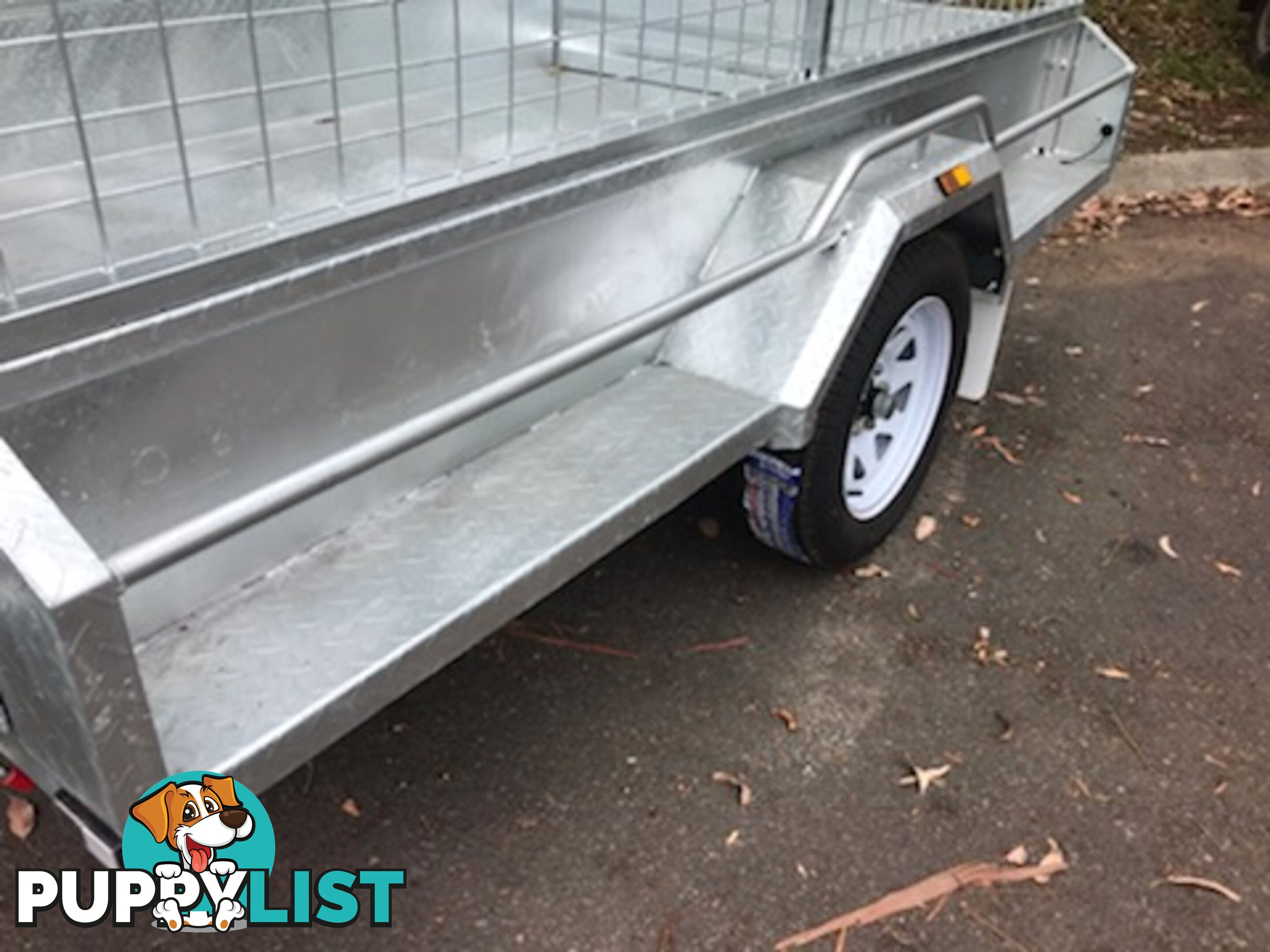 5 x 3 HEAVY DUTY HOT DIPPED GAL BOX TRAILER WITH CAGE SINGLE AXLE ATM 750 kg