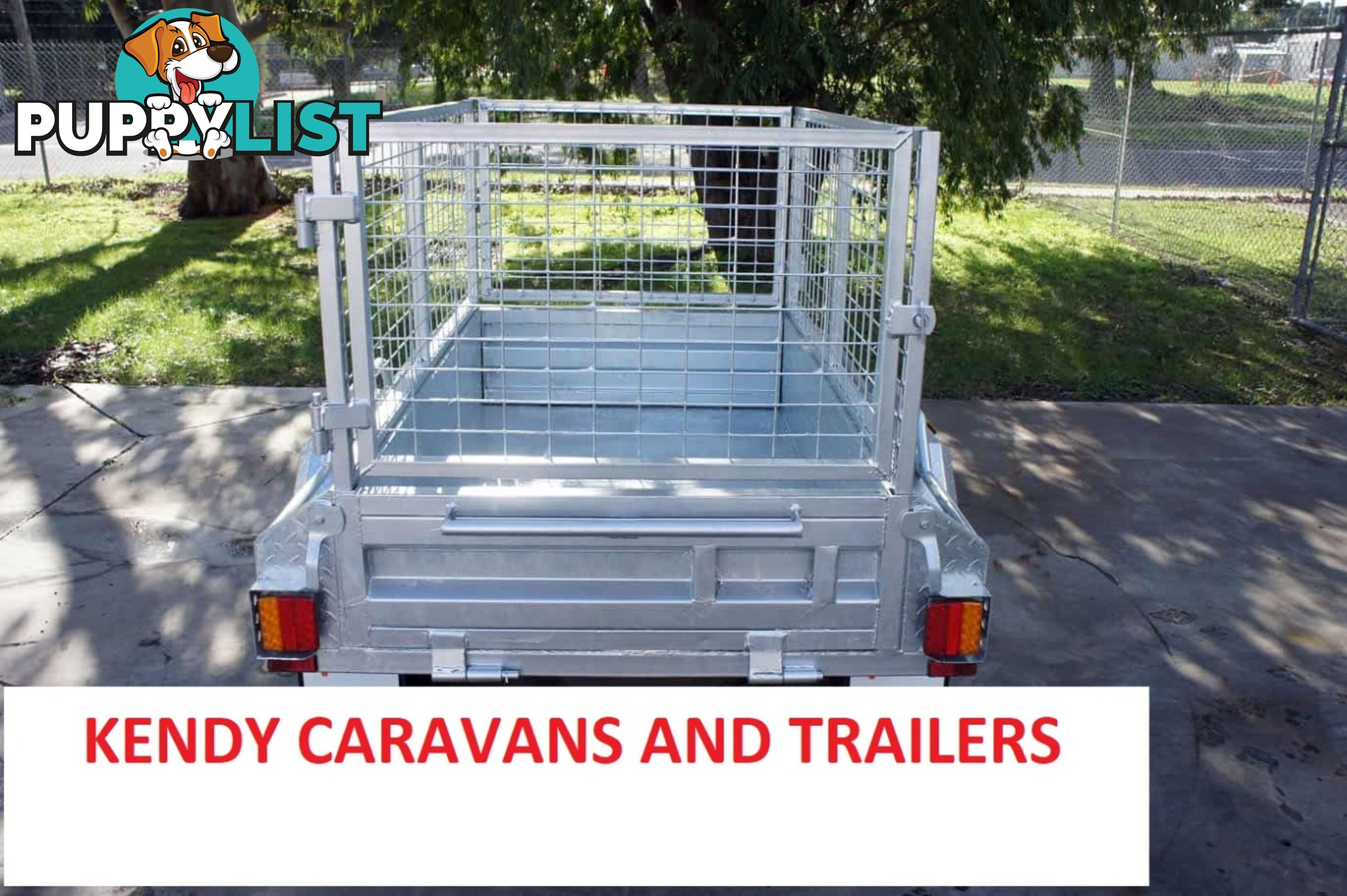 5 x 3 HEAVY DUTY HOT DIPPED GAL BOX TRAILER WITH CAGE SINGLE AXLE ATM 750 kg