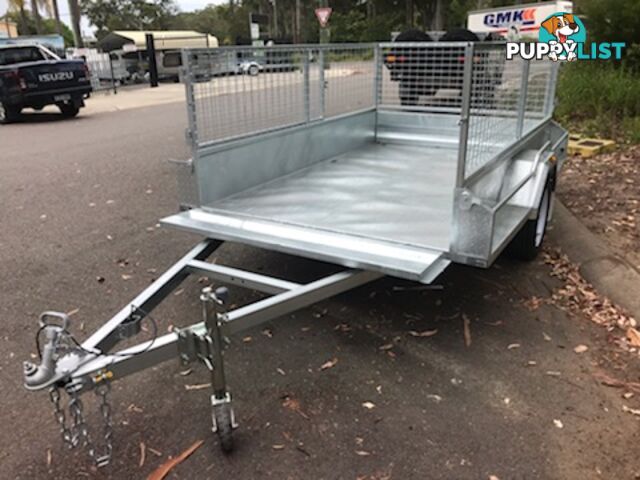 5 x 3 HEAVY DUTY HOT DIPPED GAL BOX TRAILER WITH CAGE SINGLE AXLE ATM 750 kg