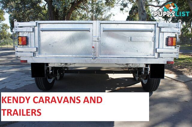 9x5 HEAVY DUTY HOT DIPPED GALVANISED TANDEM AXLE HYDRAULIC TIPPING 450mm HIGH SIDED BOX TRAILER 3200