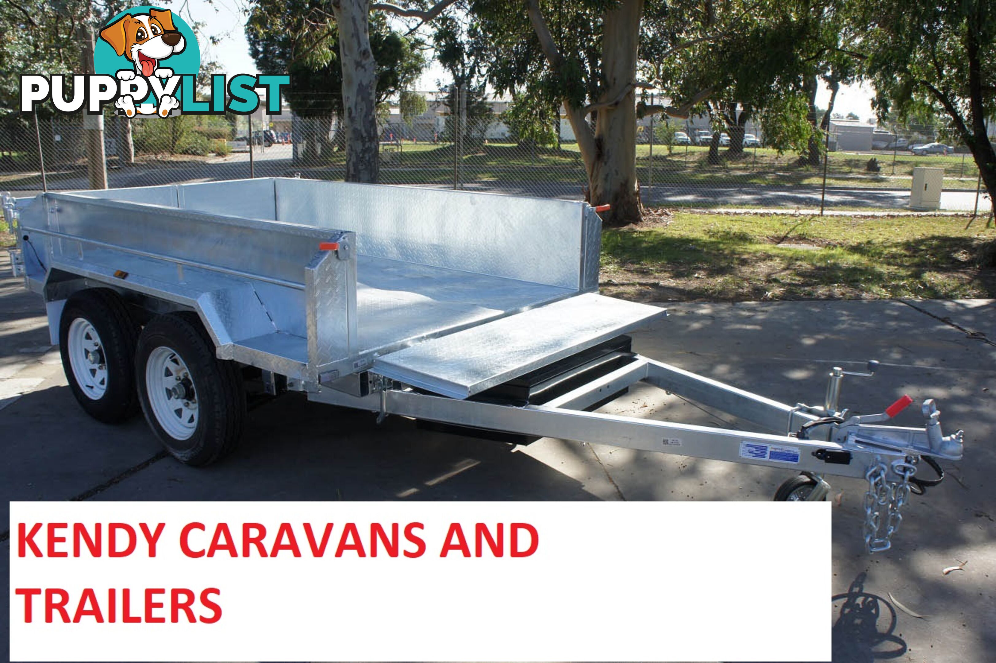 9x5 HEAVY DUTY HOT DIPPED GALVANISED TANDEM AXLE HYDRAULIC TIPPING 450mm HIGH SIDED BOX TRAILER 3200