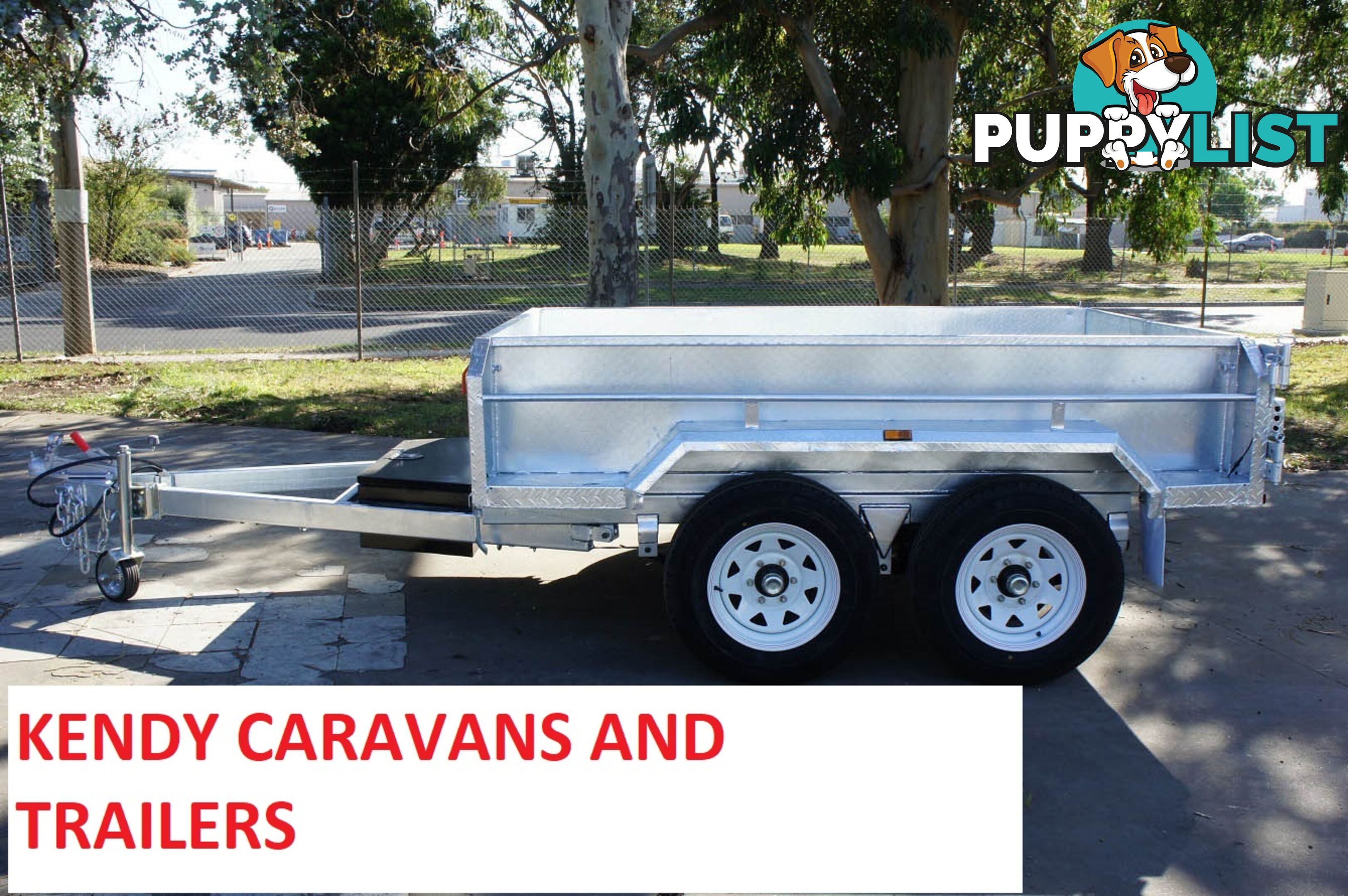 9x5 HEAVY DUTY HOT DIPPED GALVANISED TANDEM AXLE HYDRAULIC TIPPING 450mm HIGH SIDED BOX TRAILER 3200