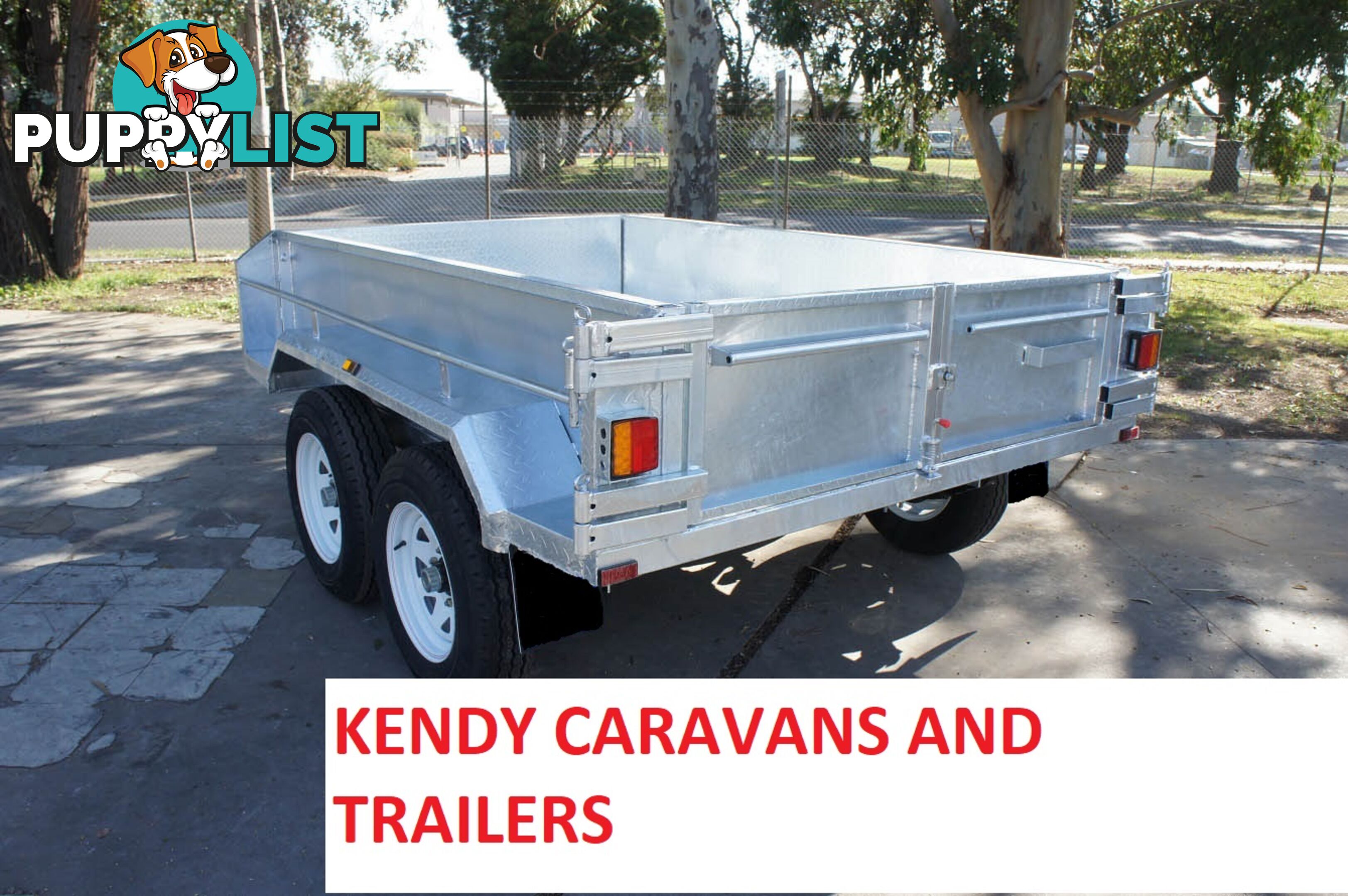 9x5 HEAVY DUTY HOT DIPPED GALVANISED TANDEM AXLE HYDRAULIC TIPPING 450mm HIGH SIDED BOX TRAILER 3200