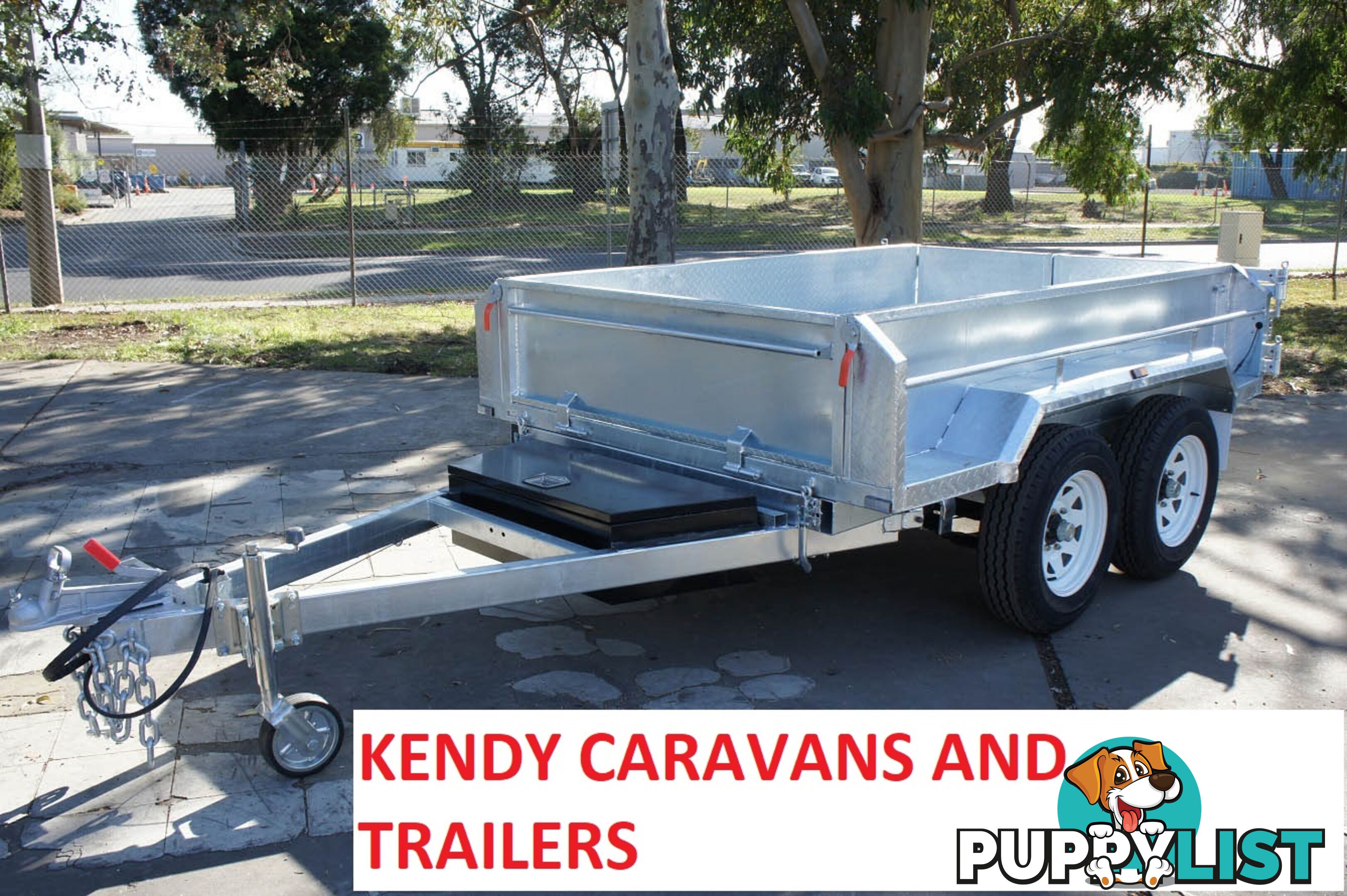 9x5 HEAVY DUTY HOT DIPPED GALVANISED TANDEM AXLE HYDRAULIC TIPPING 450mm HIGH SIDED BOX TRAILER 3200