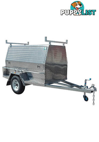 7 x 4 WT-1 ENCLOSED TRAILER ALUMINIUM BODY ON GAL CHASSIS SINGLE AXLE TARE 223 kg ATM 750 kg 