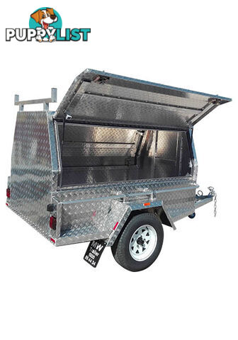 7 x 4 WT-1 ENCLOSED TRAILER ALUMINIUM BODY ON GAL CHASSIS SINGLE AXLE TARE 223 kg ATM 750 kg 