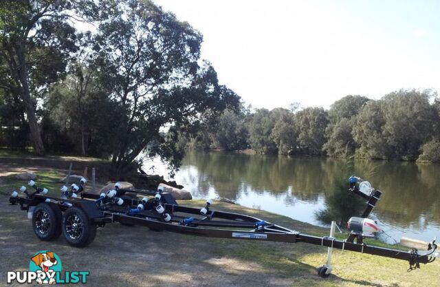 GAL BOAT TRAILER TO SUIT UP TO 7.5 mt FIBERGLASS HULL TANDEM AXLE TARE 750 kg ATM 3500 kg HYD BRAKED