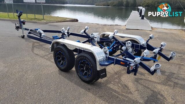 GAL BOAT TRAILER TO SUIT UP TO 7.5 mt FIBERGLASS HULL TANDEM AXLE TARE 750 kg ATM 3500 kg HYD BRAKED