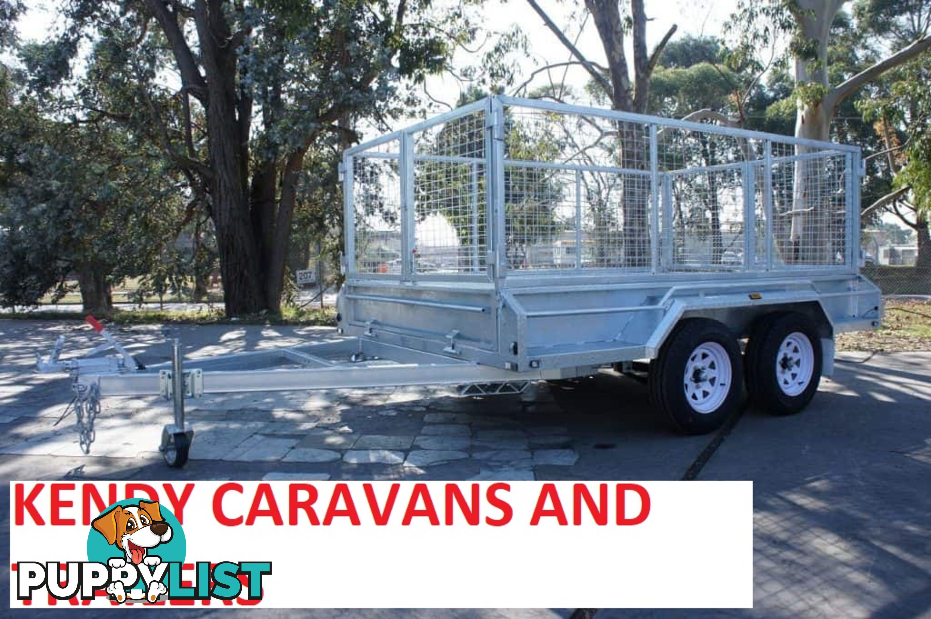 10 x 6 tandem axle (braked) hot dipped galvanised H/duty box trailer with 900 mm cage