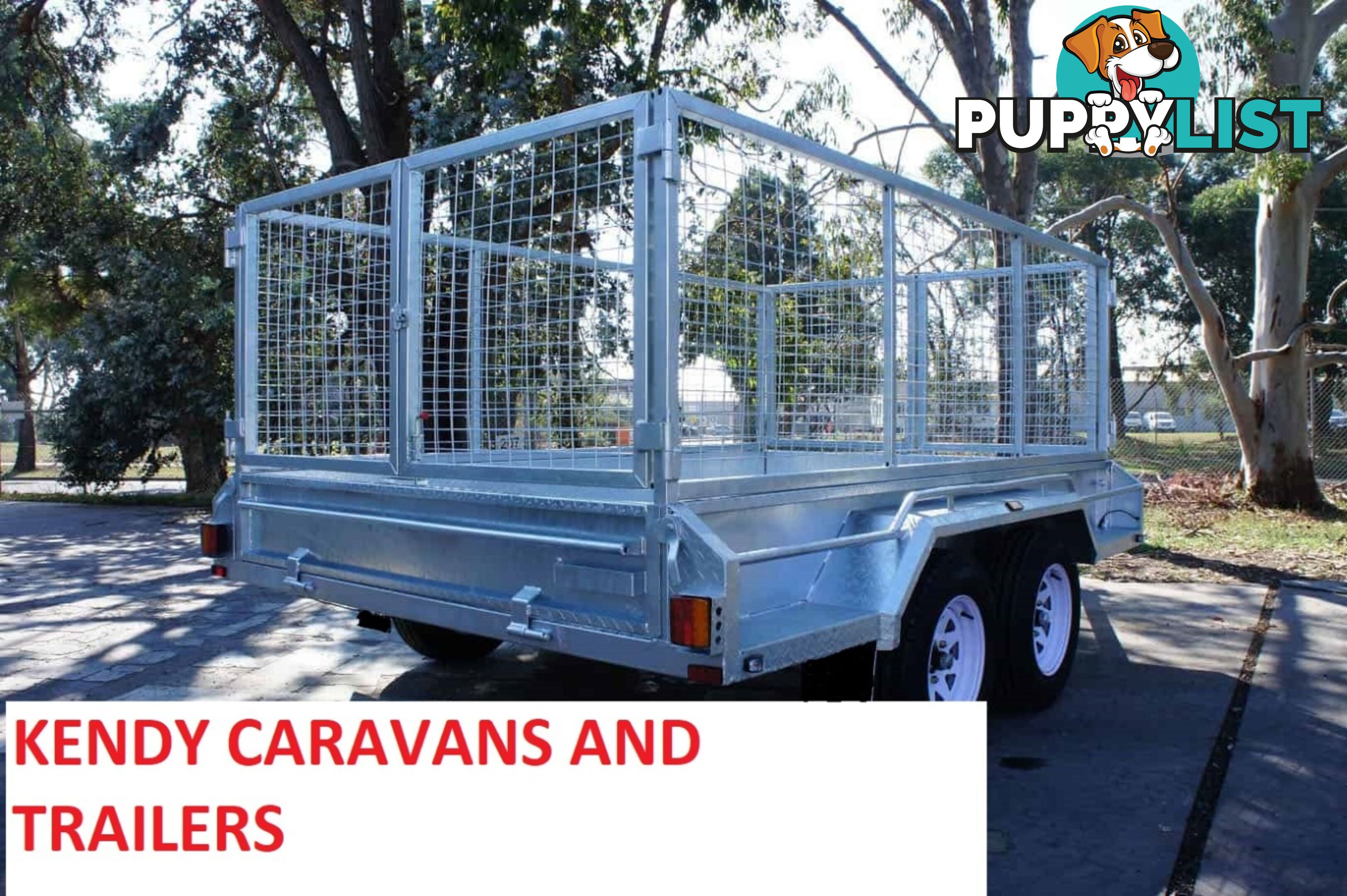 10 x 6 tandem axle (braked) hot dipped galvanised H/duty box trailer with 900 mm cage