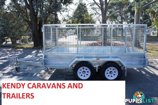 10 x 6 tandem axle (braked) hot dipped galvanised H/duty box trailer with 900 mm cage