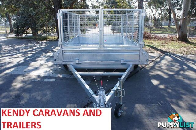 10 x 6 tandem axle (braked) hot dipped galvanised H/duty box trailer with 900 mm cage