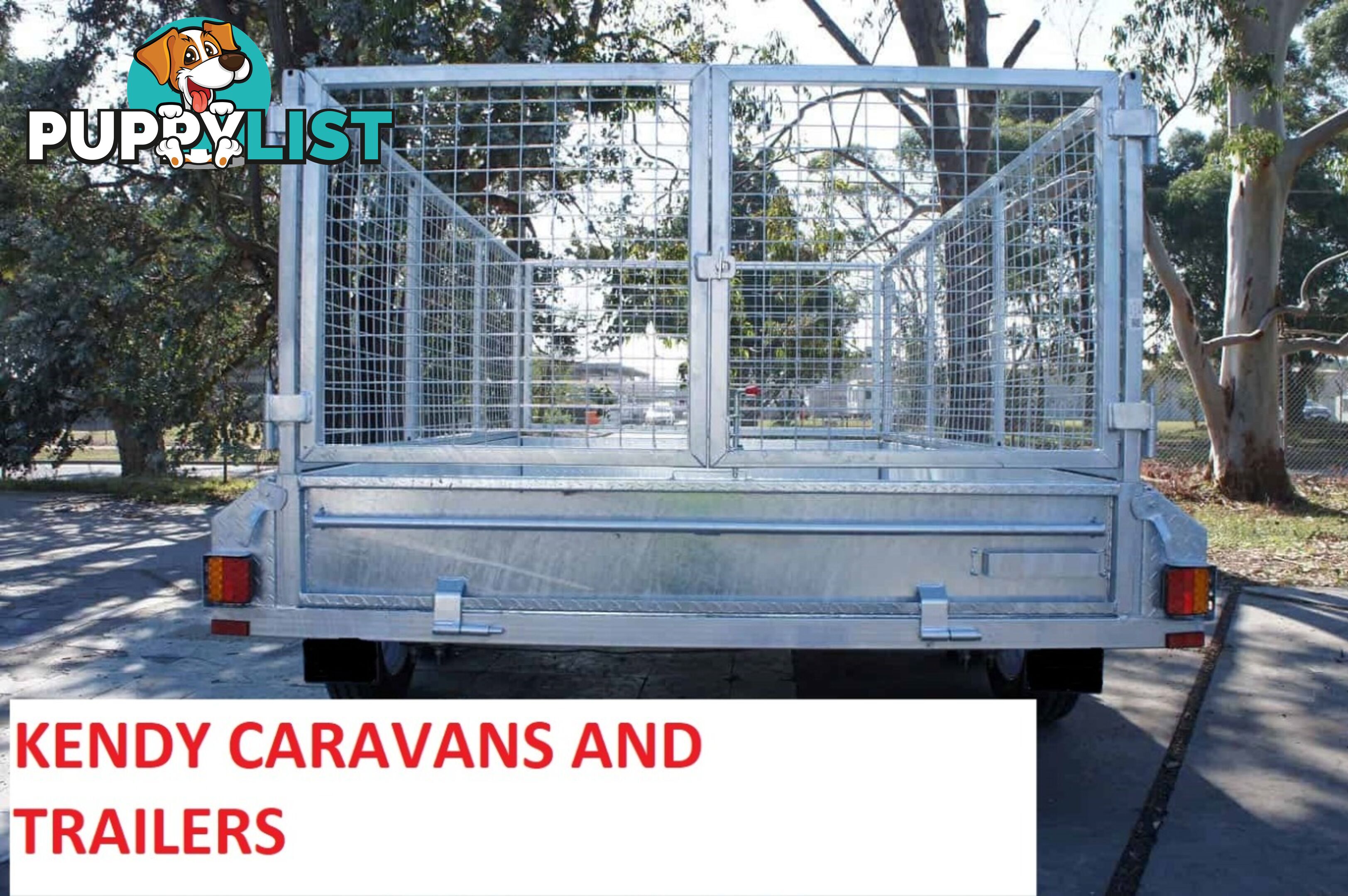 10 x 6 tandem axle (braked) hot dipped galvanised H/duty box trailer with 900 mm cage