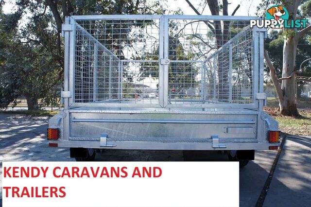 10 x 6 tandem axle (braked) hot dipped galvanised H/duty box trailer with 900 mm cage