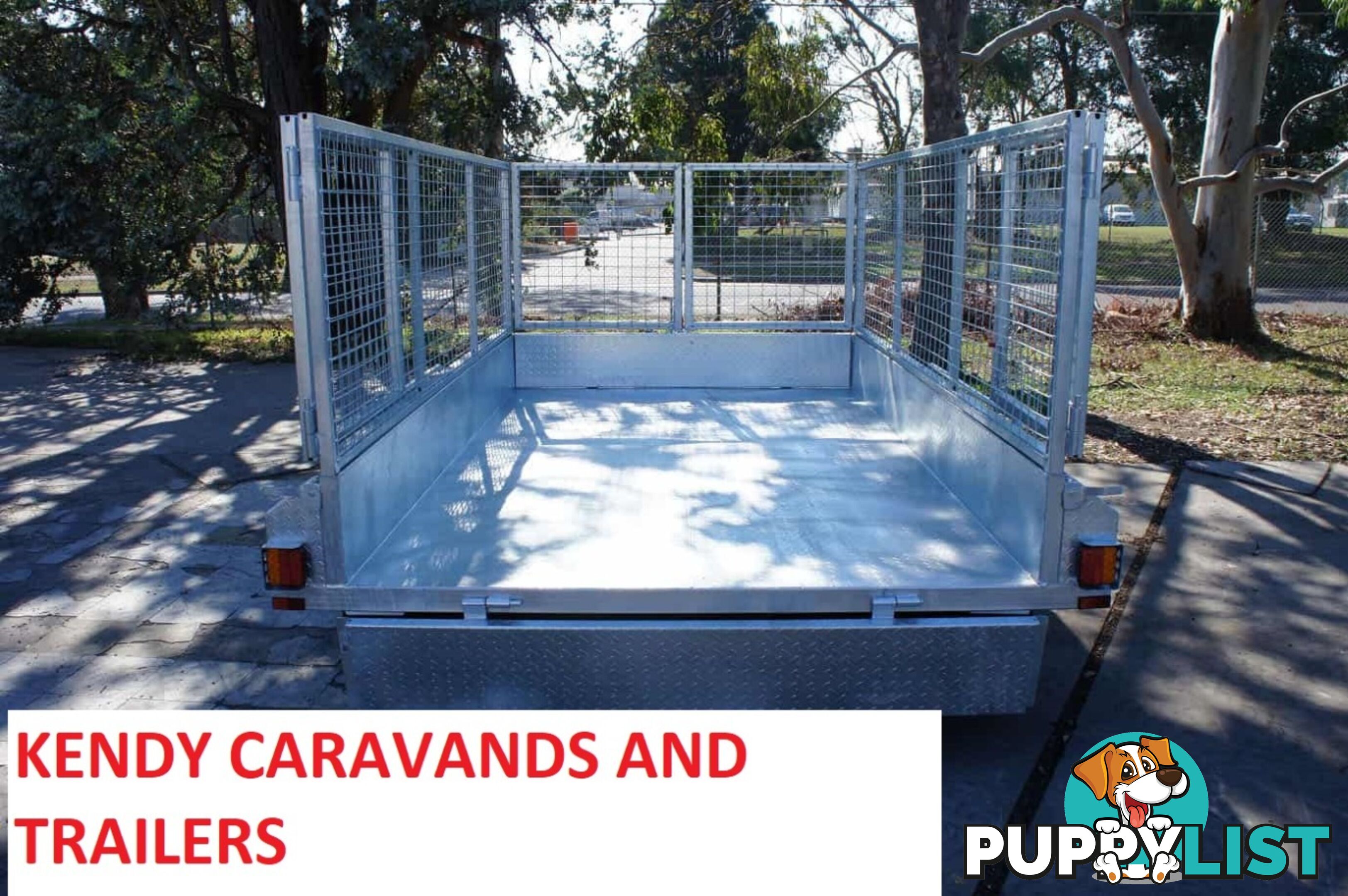 10 x 6 tandem axle (braked) hot dipped galvanised H/duty box trailer with 900 mm cage