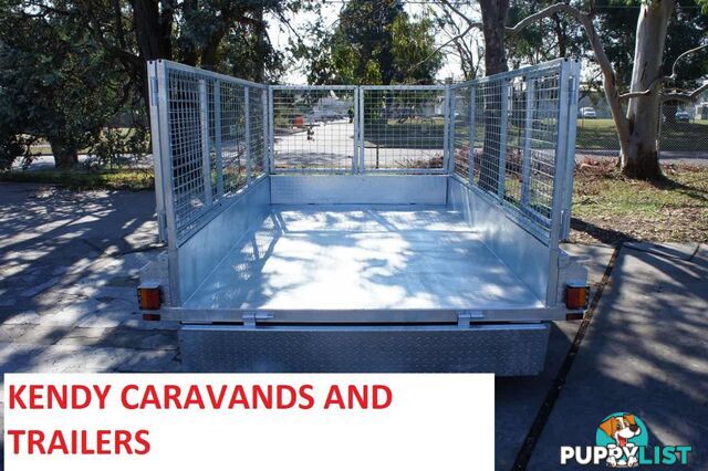 10 x 6 tandem axle (braked) hot dipped galvanised H/duty box trailer with 900 mm cage