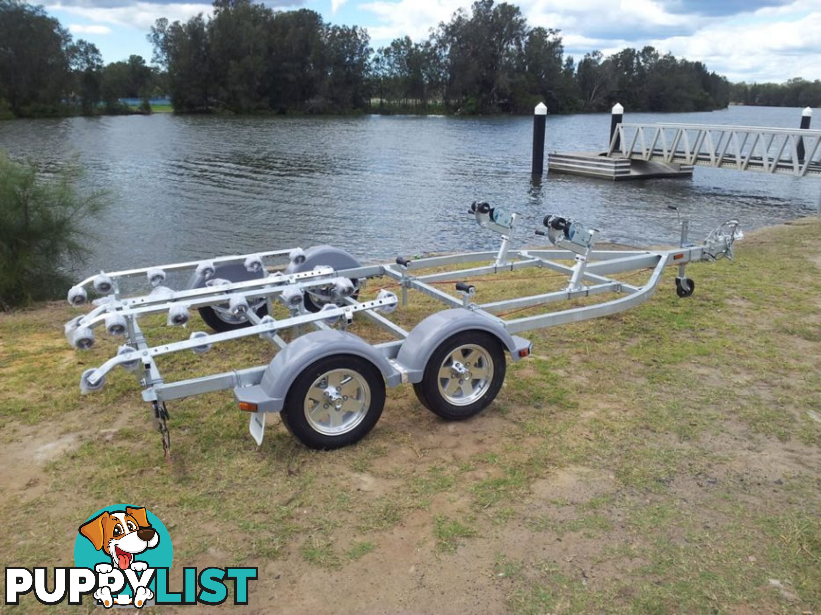 DOUBLE JET SKI TRAILER TANDEM AXLE TO SUIT 2 JET SKI'S FULLY GALVANISED CHASSIS 