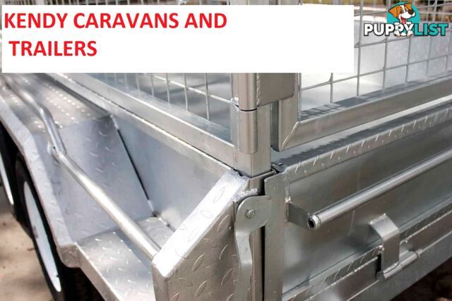 10x5 TANDEM AXLE HEAVY DUTY HOT DIPPED GALVANISED BOX TRAILER WITH CAGE 2000kg GVM