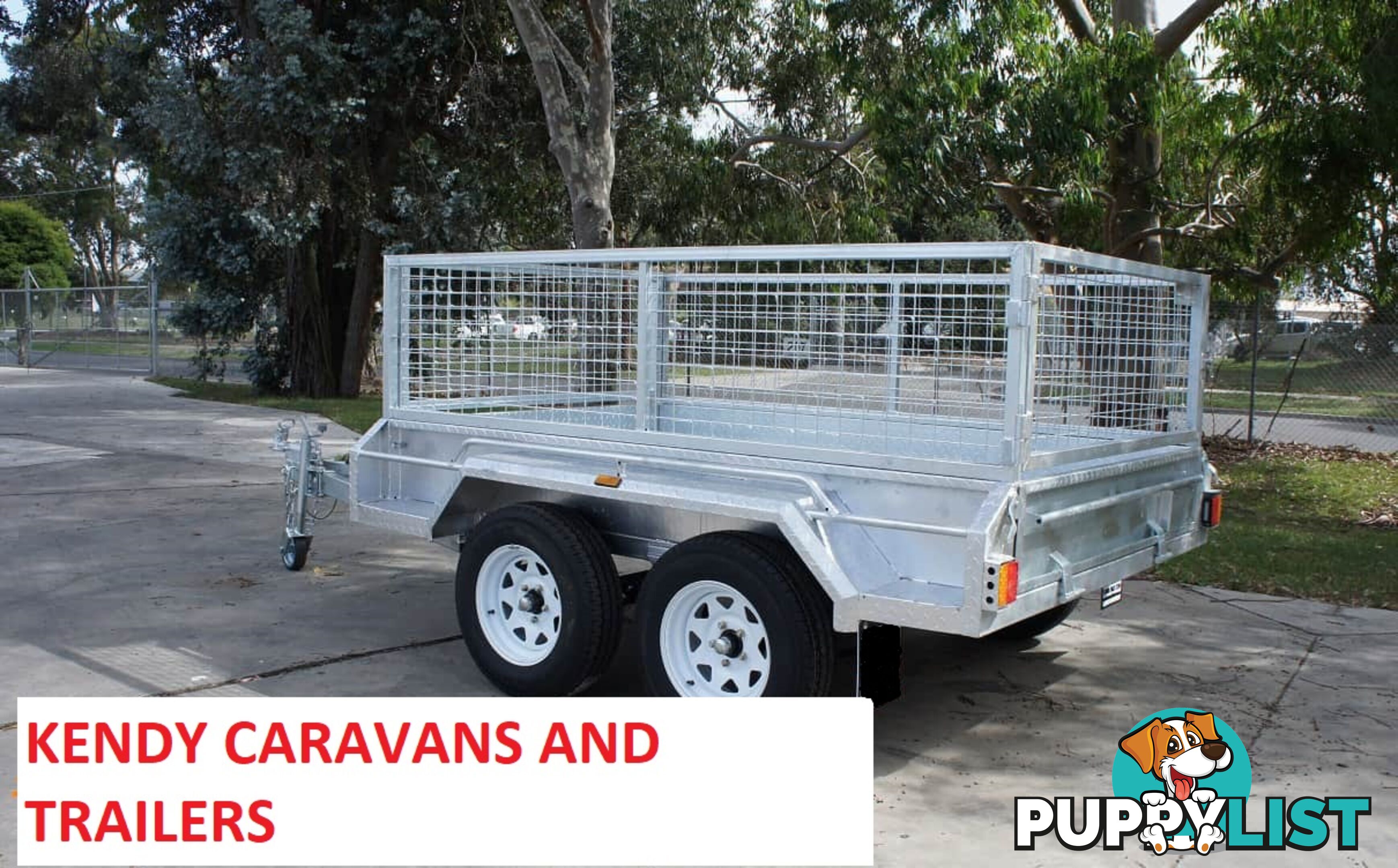 10x5 TANDEM AXLE HEAVY DUTY HOT DIPPED GALVANISED BOX TRAILER WITH CAGE 2000kg GVM