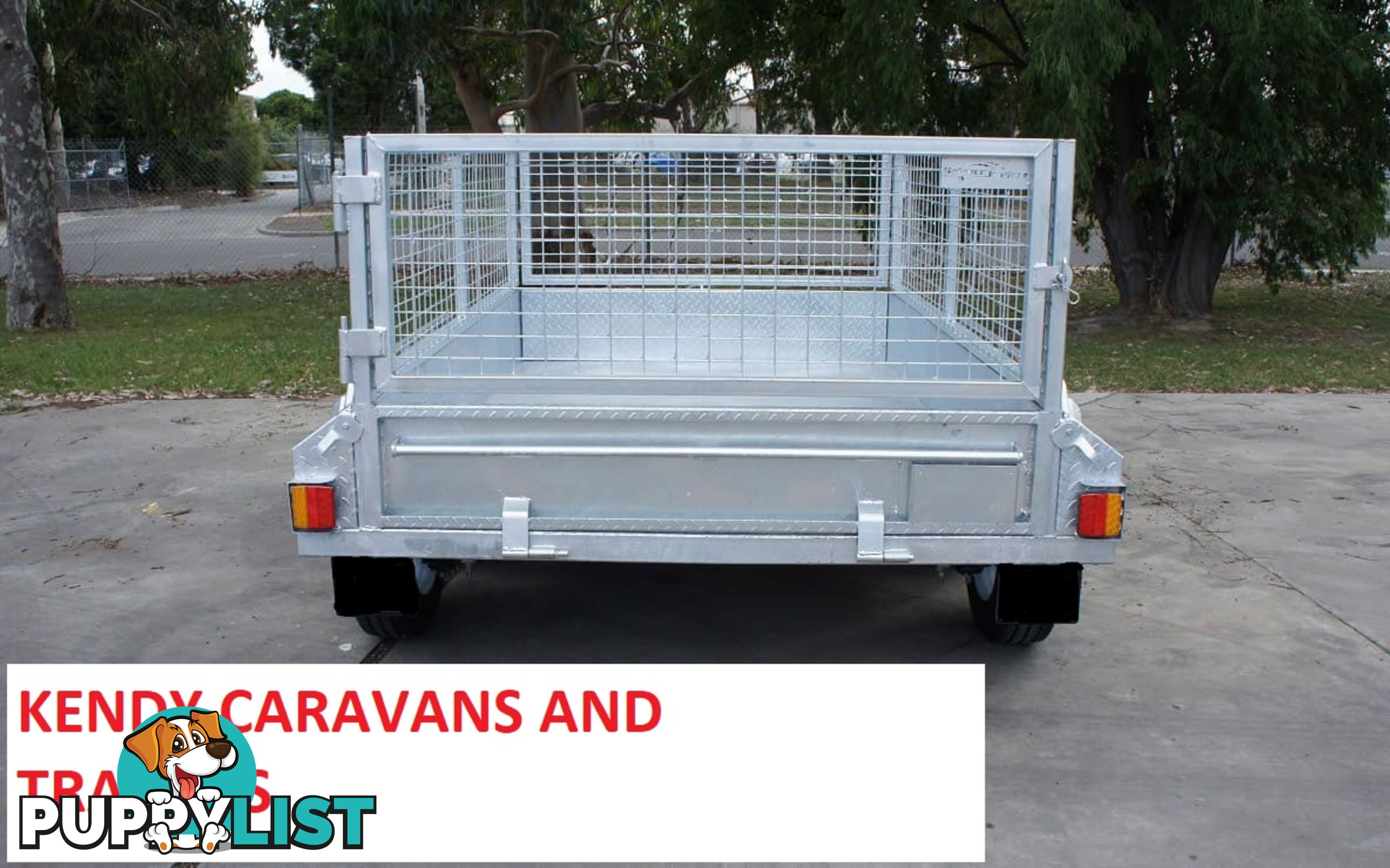 10x5 TANDEM AXLE HEAVY DUTY HOT DIPPED GALVANISED BOX TRAILER WITH CAGE 2000kg GVM