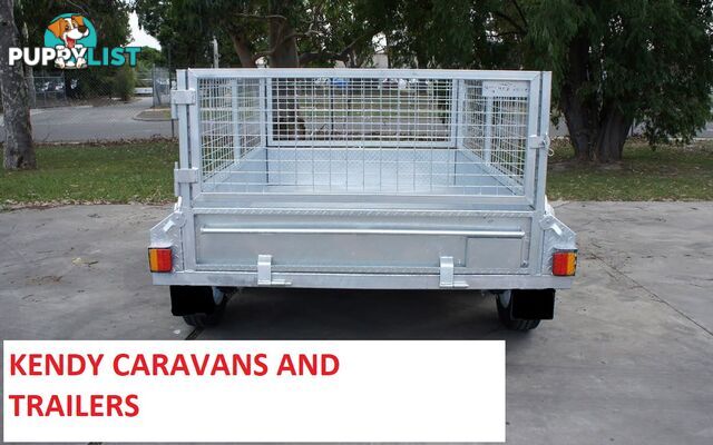 10x5 TANDEM AXLE HEAVY DUTY HOT DIPPED GALVANISED BOX TRAILER WITH CAGE 2000kg GVM