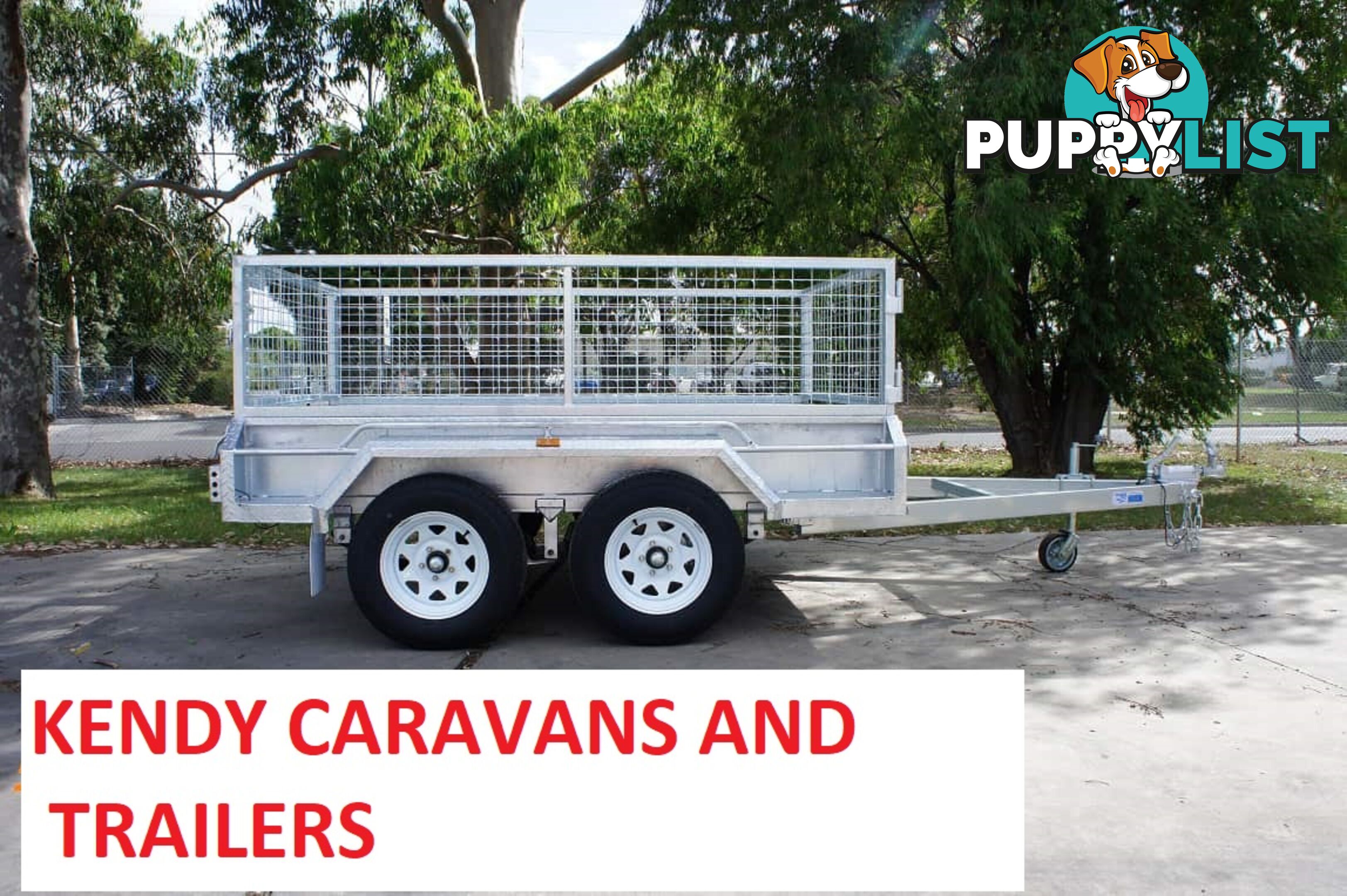 10x5 TANDEM AXLE HEAVY DUTY HOT DIPPED GALVANISED BOX TRAILER WITH CAGE 2000kg GVM