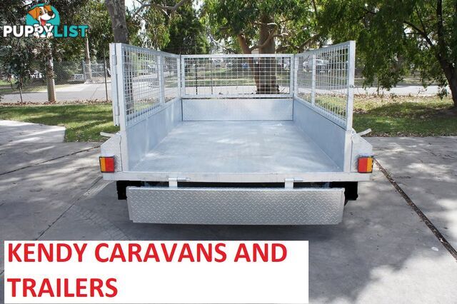 10x5 TANDEM AXLE HEAVY DUTY HOT DIPPED GALVANISED BOX TRAILER WITH CAGE 2000kg GVM