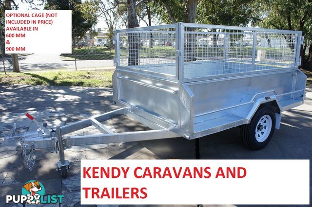 8x5 HEAVY DUTY HOT DIPPED GALVANISED SINGLE AXLE BRAKED HIGH SIDED BOX TRAILER  