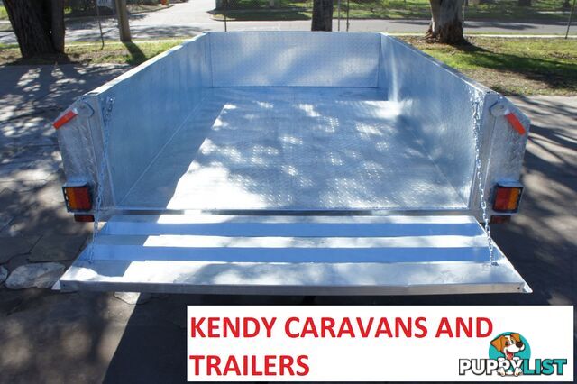 8x5 HEAVY DUTY HOT DIPPED GALVANISED SINGLE AXLE BRAKED HIGH SIDED BOX TRAILER  