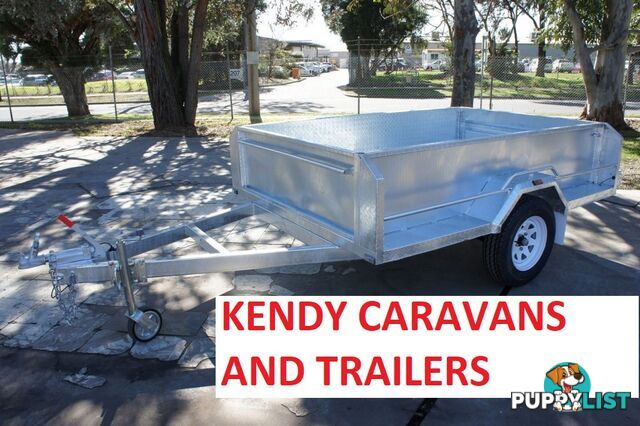 8x5 HEAVY DUTY HOT DIPPED GALVANISED SINGLE AXLE BRAKED HIGH SIDED BOX TRAILER  