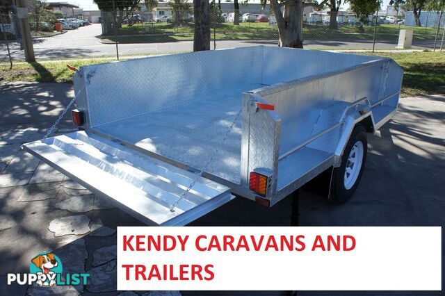 8x5 HEAVY DUTY HOT DIPPED GALVANISED SINGLE AXLE BRAKED HIGH SIDED BOX TRAILER  