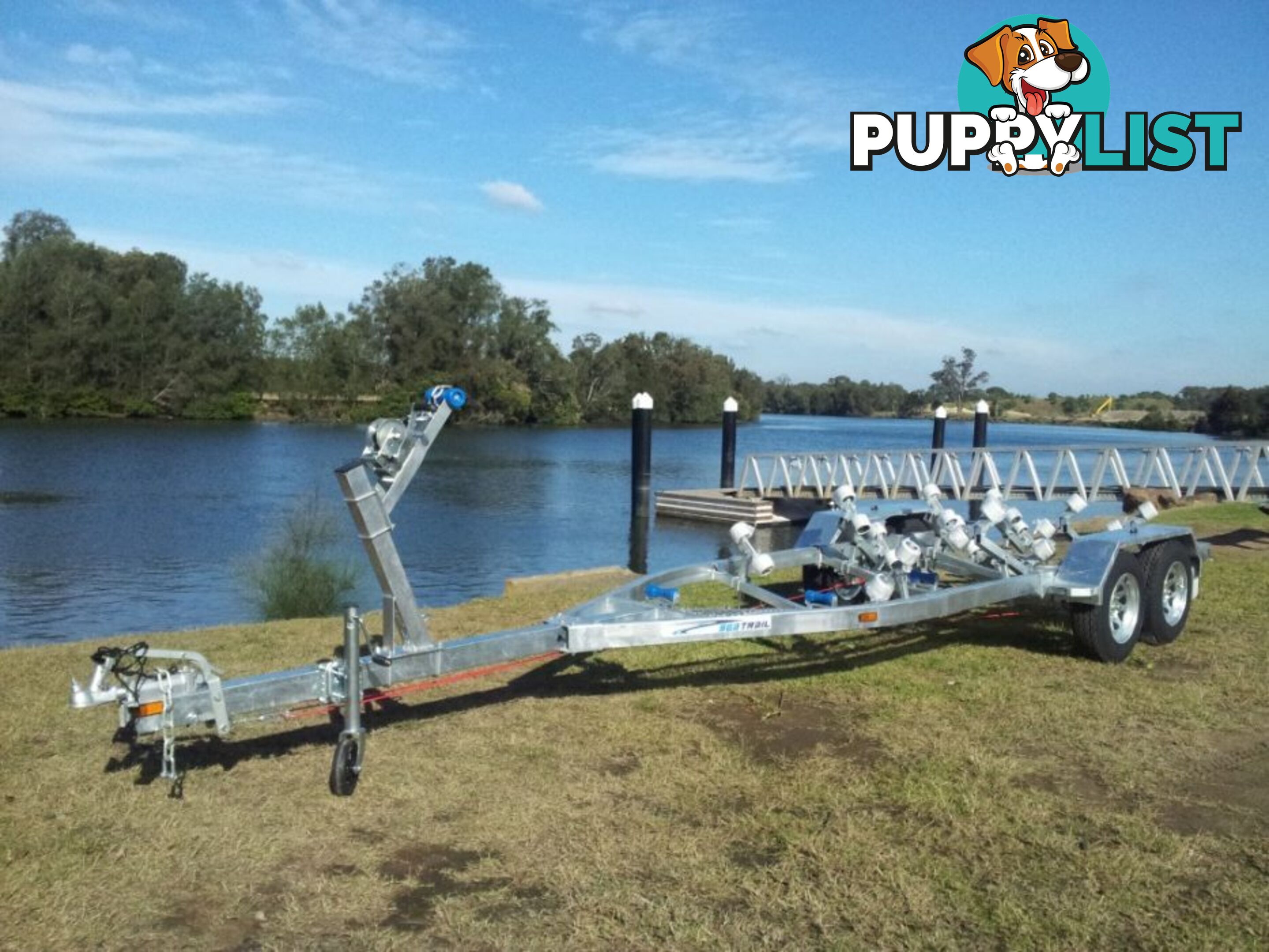 BOAT TRAILER TO SUIT UP TO A 6.6mt FIBREGLASS HULL TANDEM AXLE FULL GALVANISED CHASSIS 