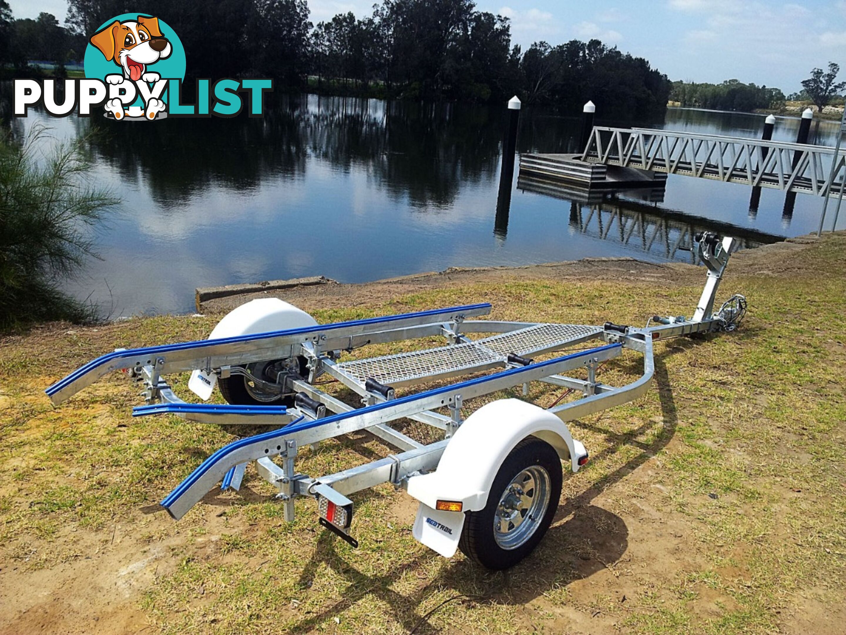 GAL BOAT TRAILER SUITS UP TO 5.0 mt ALUMINIUM HULL TARE 290 kg ATM 1199 kg BRAKED 